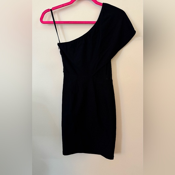 Superdown Danielle Black One Shoulder Mini Dress Mesh Cutout Size XS - Picture 7 of 9